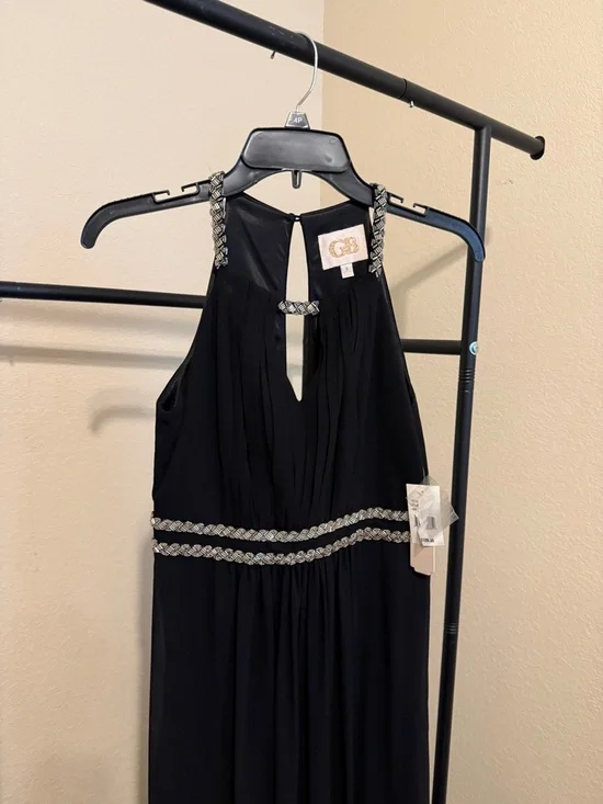 Gianni Bini Black Beaded Halter Maxi Dress - Picture 6 of 8